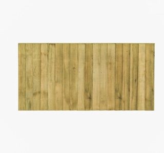 6' wide Closeboard Fence Panel Green - 3FT